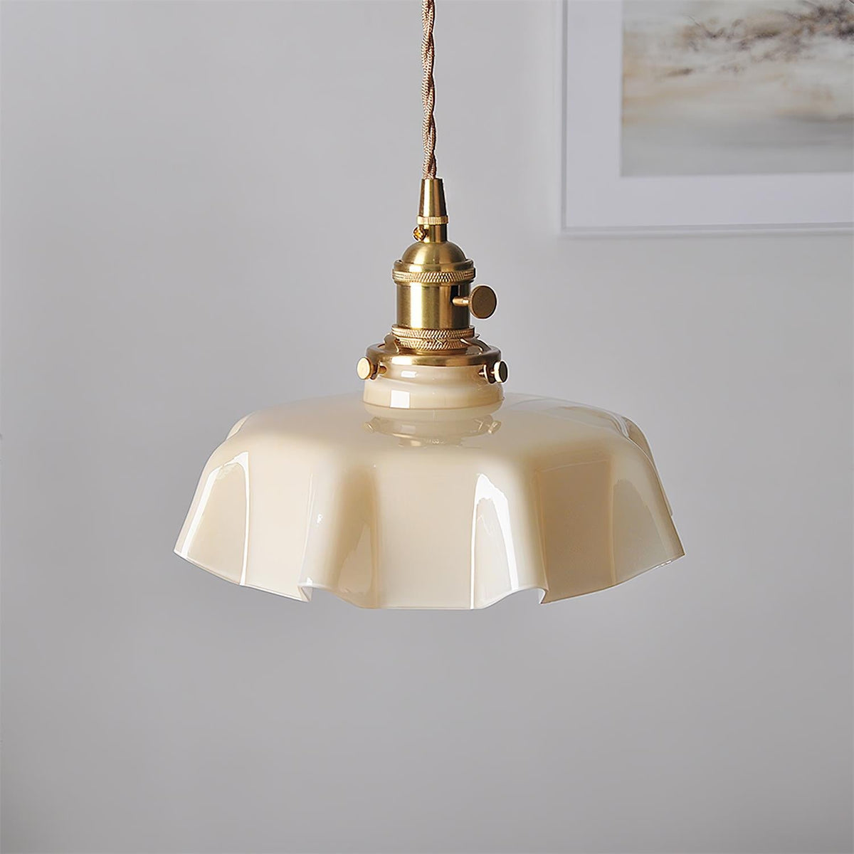 Skirted Ripple Glass Pendant Lamp — product view 9