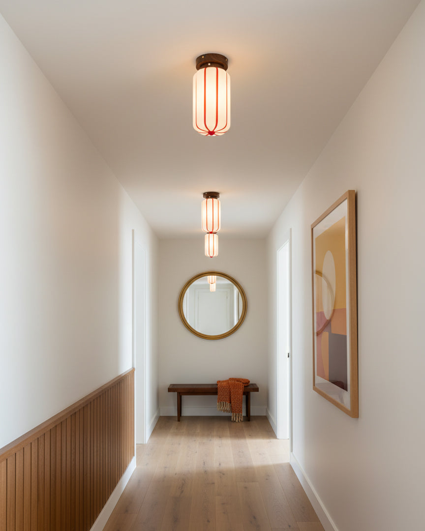 Ruby Streak Glass Ceiling Lamp — product view 6