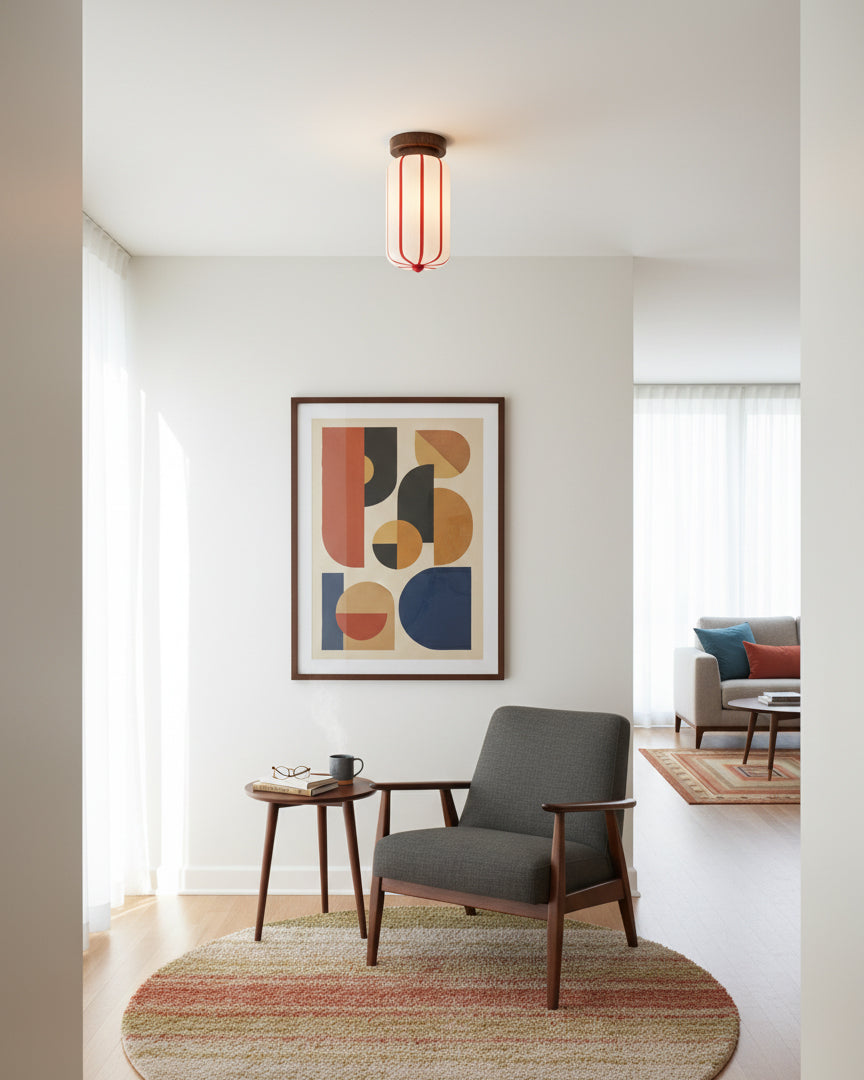 Ruby Streak Glass Ceiling Lamp — product view 8