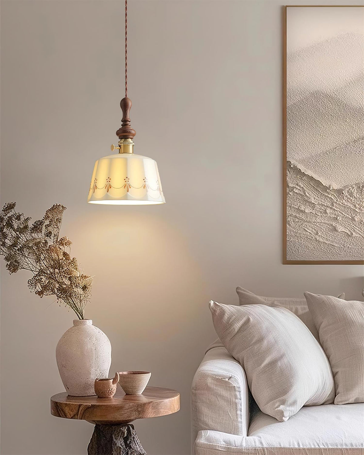 Belle Fleur Wood Pendant Lamp — product view 2