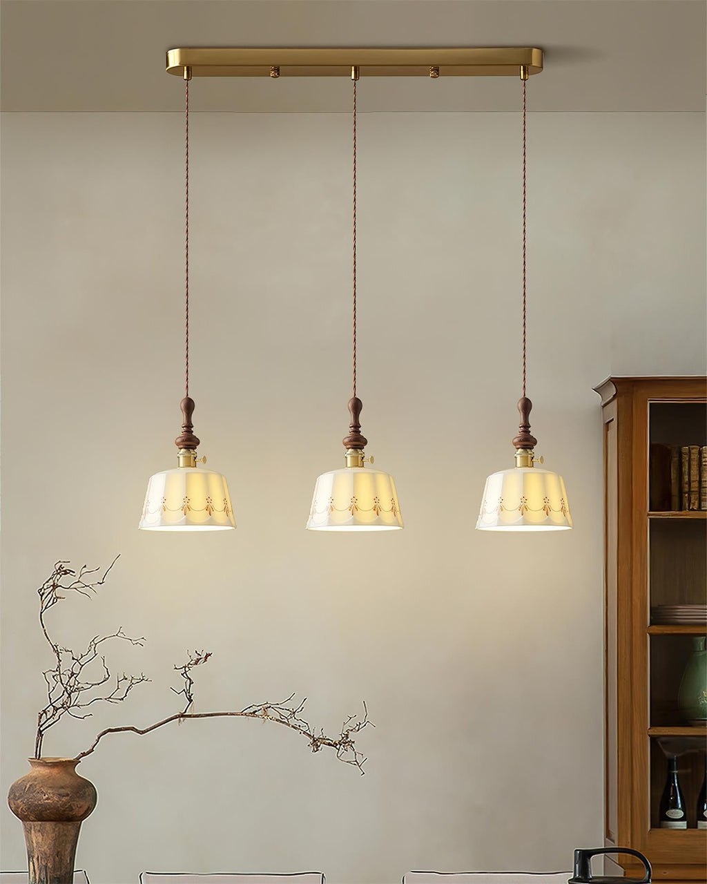 Belle Fleur Wood Pendant Lamp — product view 3