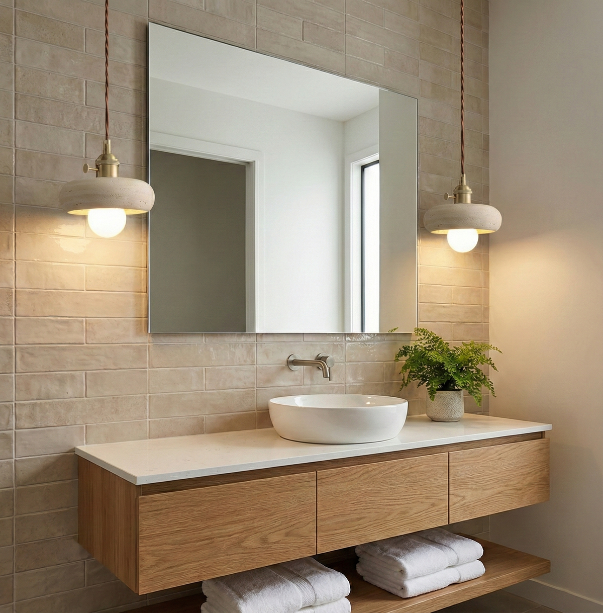 Sable Loop Travertine Pendant Lamp — product view 12