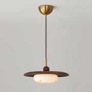 Walnut Color & White Glass