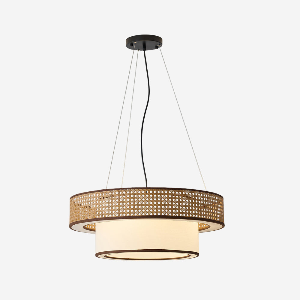 Wicker Metal Chandelier — product view 1