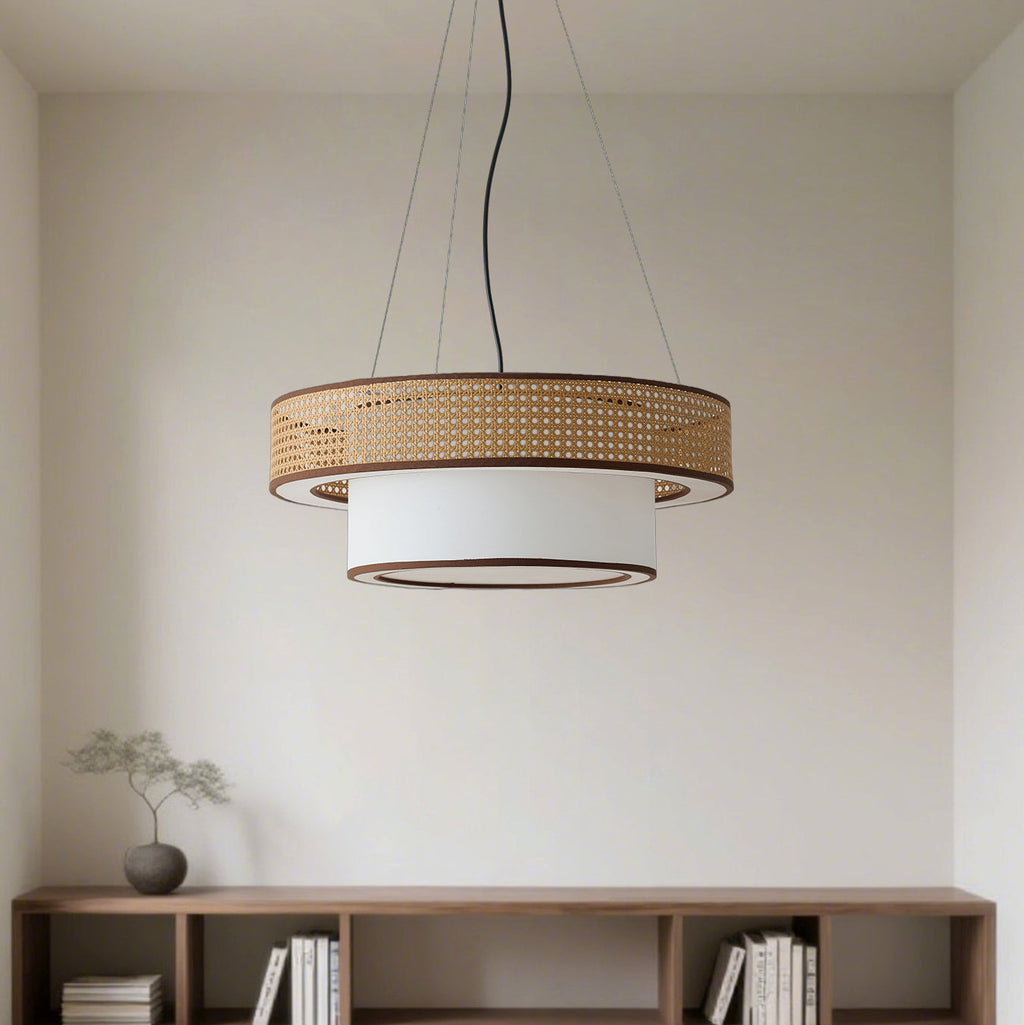Wicker Metal Chandelier — product view 2