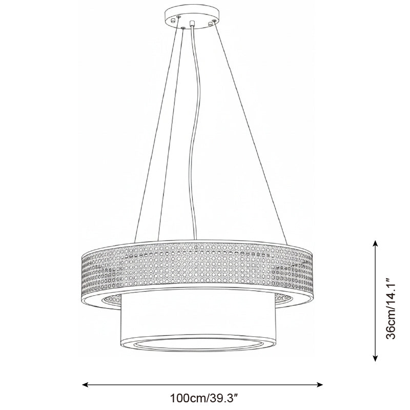 Wicker Metal Chandelier — product view 8