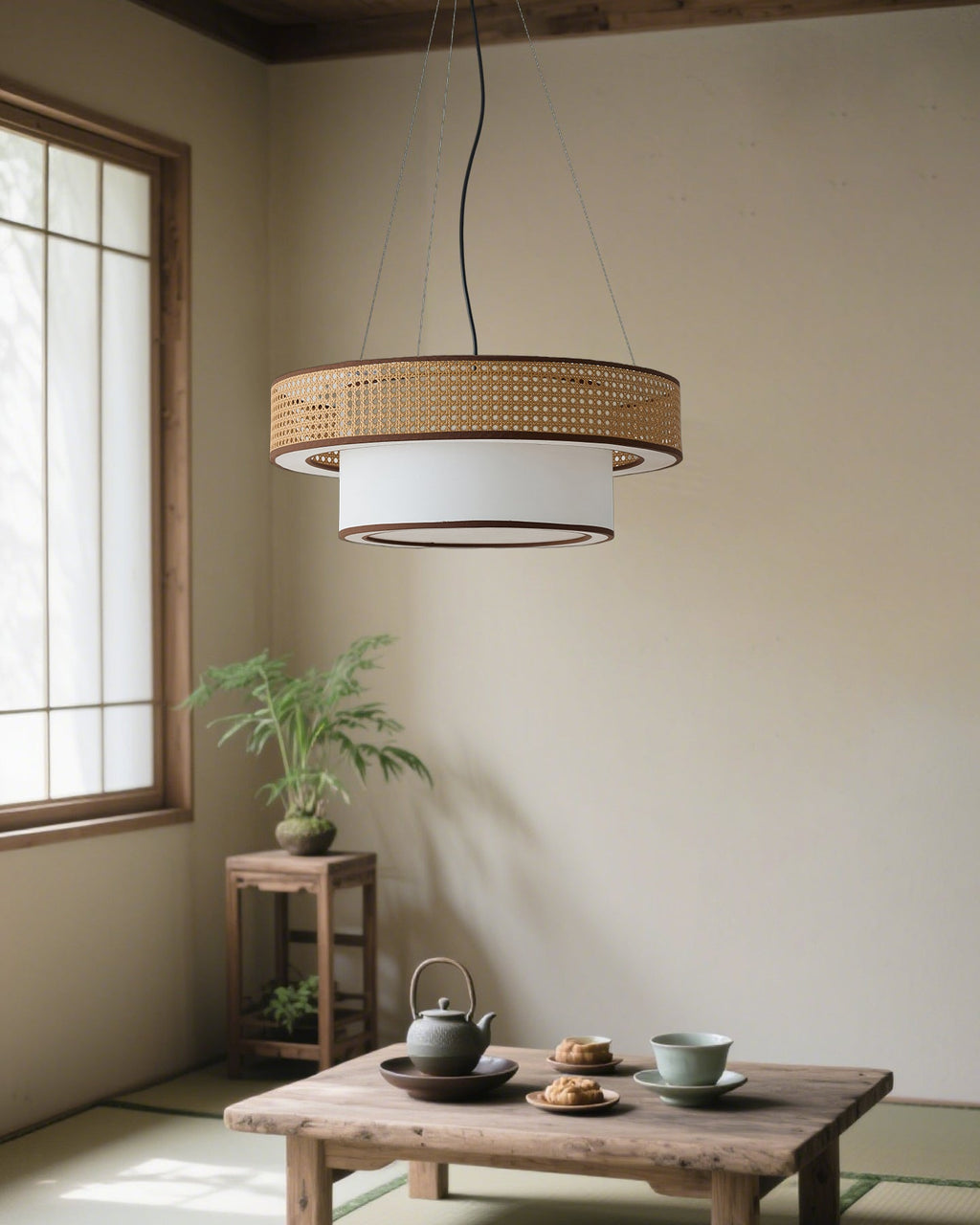 Wicker Metal Chandelier — product view 10