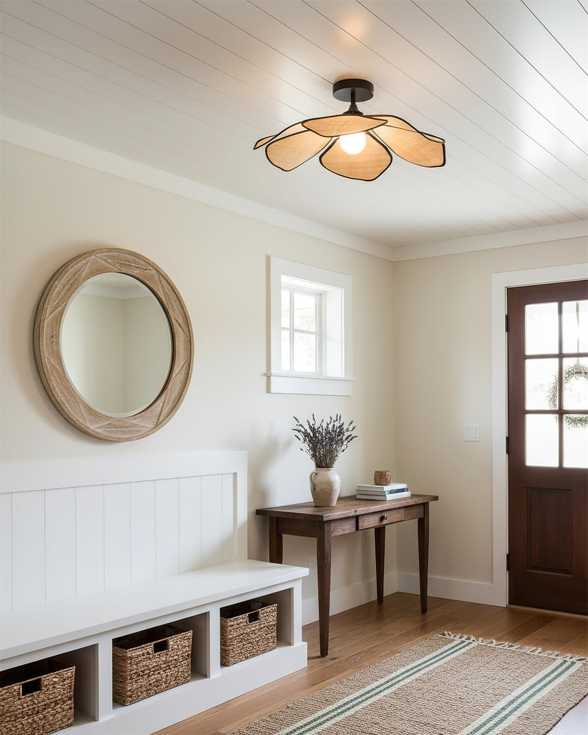Raffia Petal Metal Ceiling Lamp — product view 4