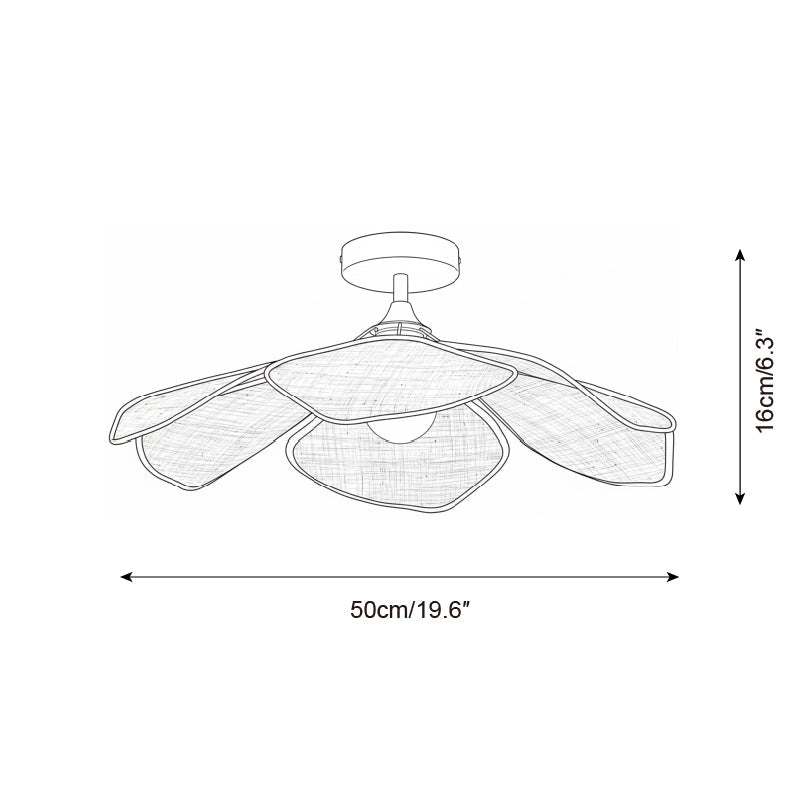 Raffia Petal Metal Ceiling Lamp — product view 5