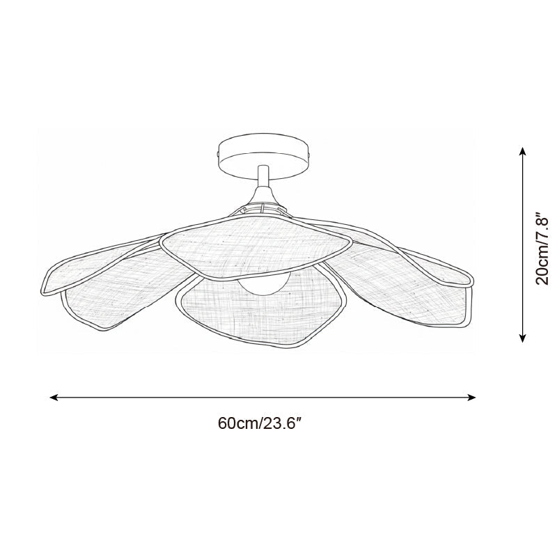 Raffia Petal Metal Ceiling Lamp — product view 6