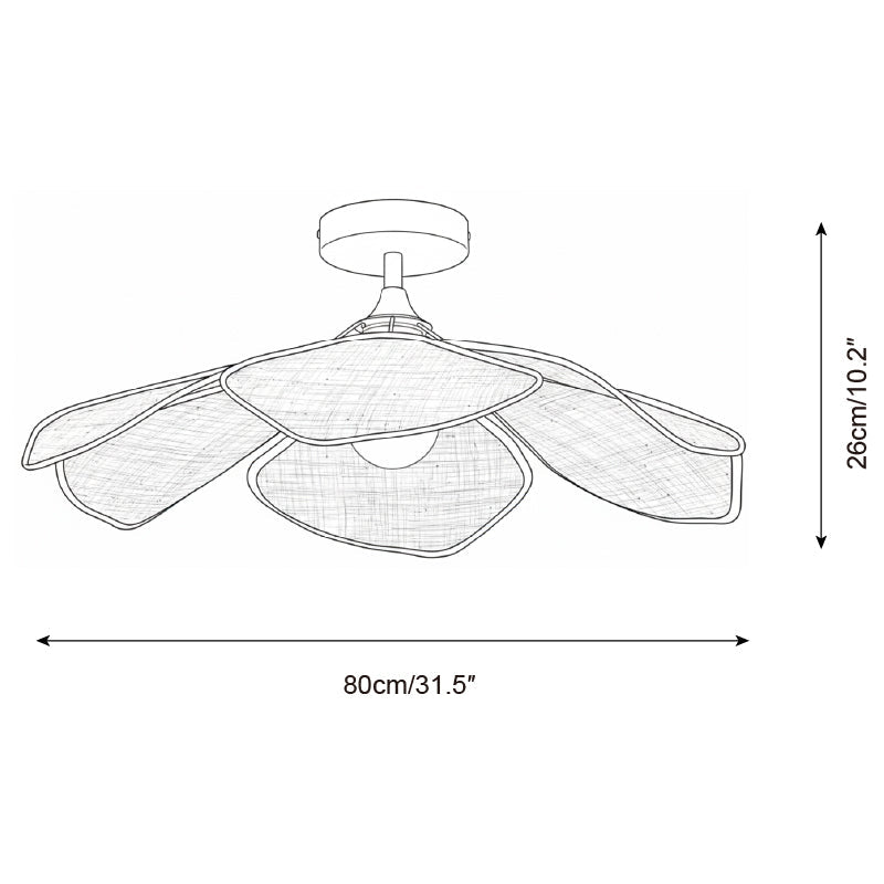 Raffia Petal Metal Ceiling Lamp — product view 7