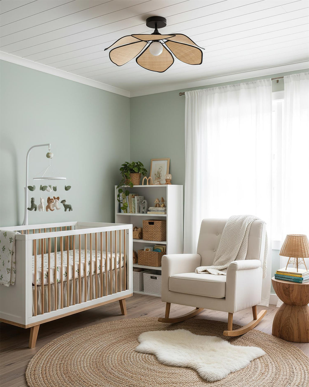 Raffia Petal Metal Ceiling Lamp — product view 8