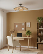 Raffia Petal Metal Ceiling Lamp — product view 9