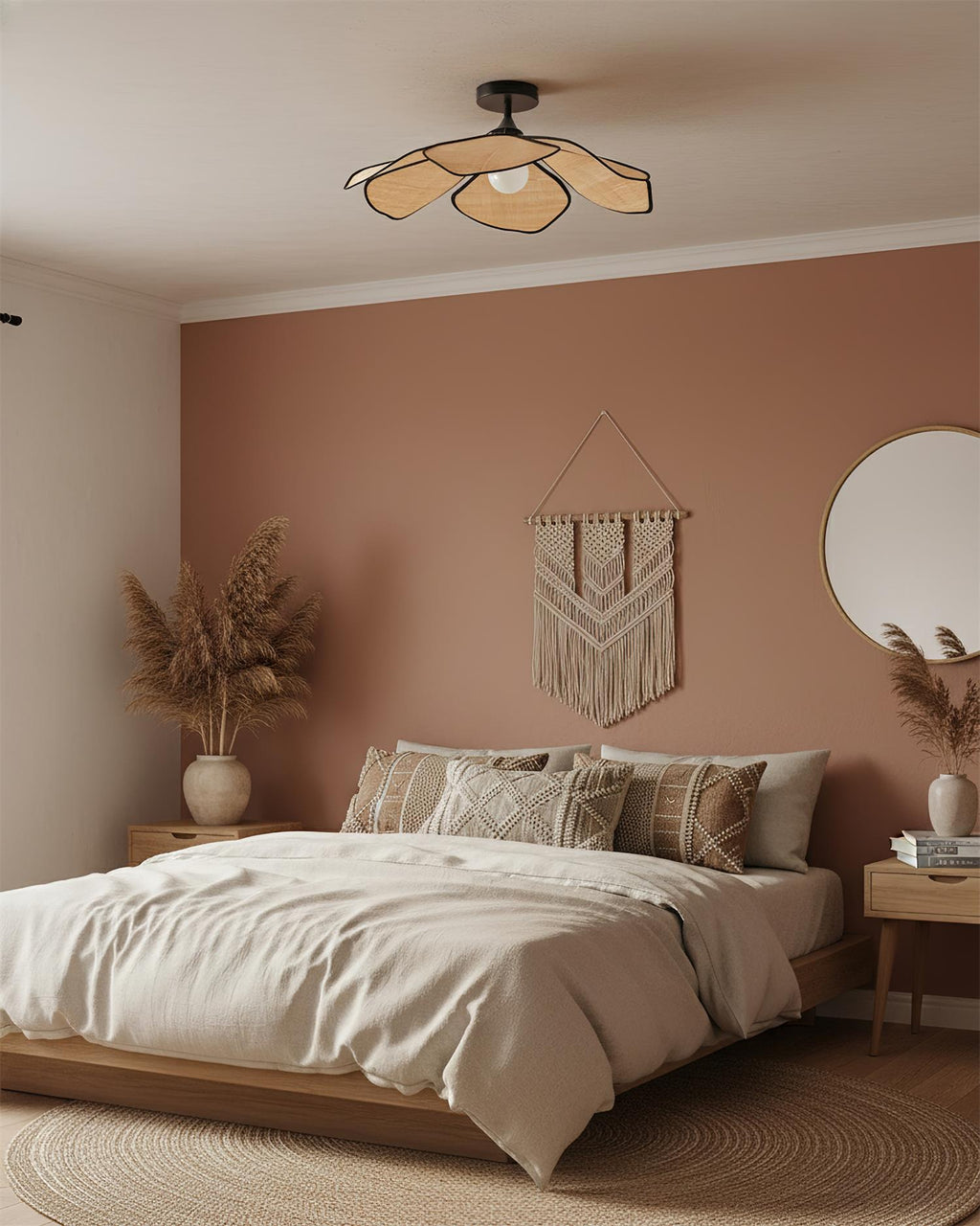 Raffia Petal Metal Ceiling Lamp — product view 11