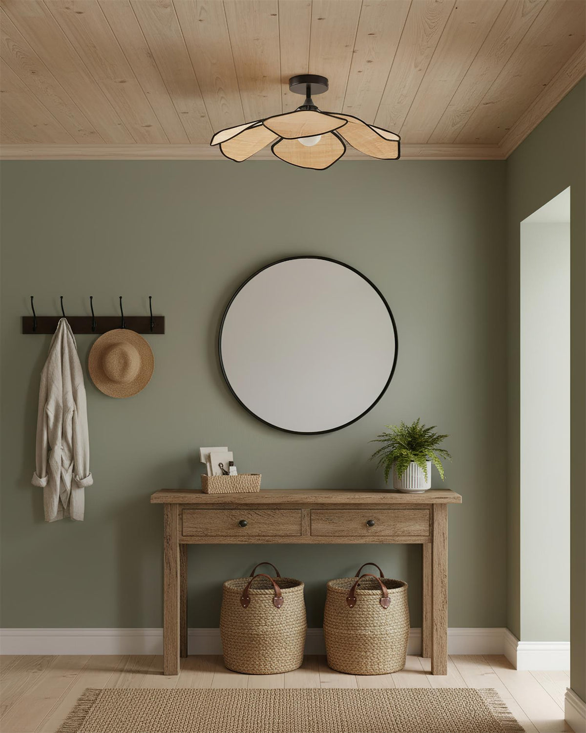 Raffia Petal Metal Ceiling Lamp — product view 15