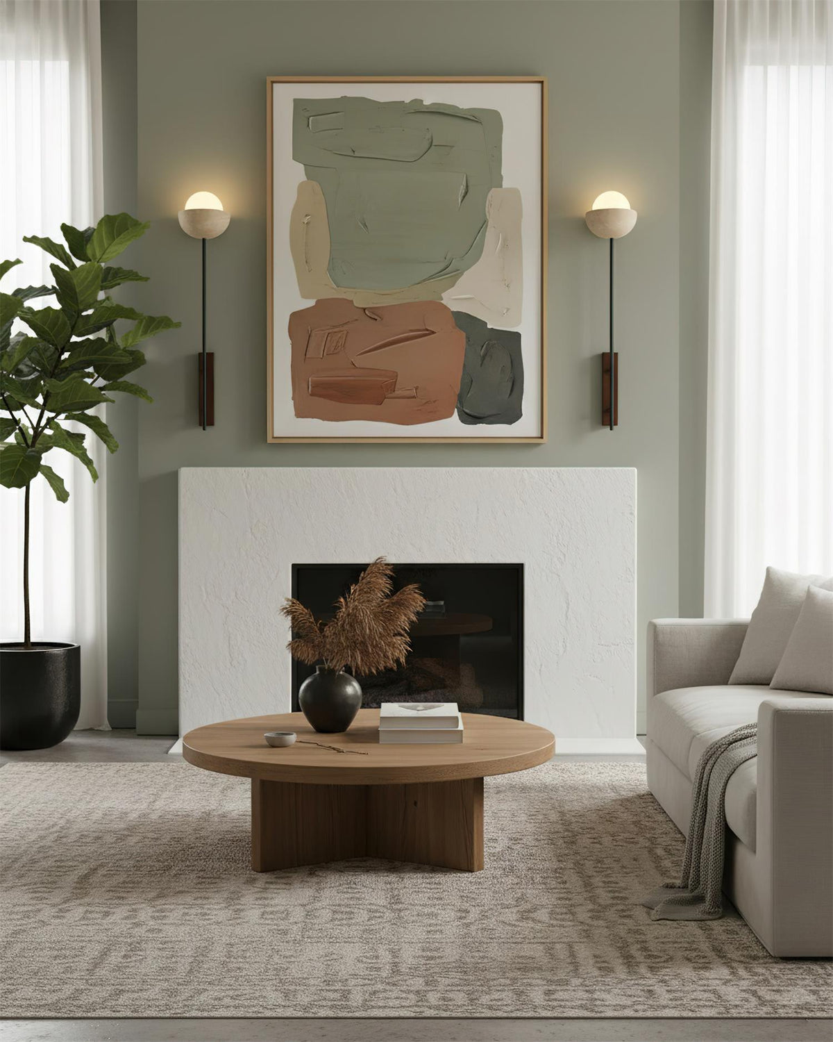 Globe Stem Travertine Wall Lamp — product view 3
