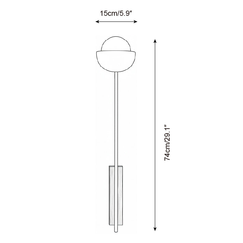 Globe Stem Travertine Wall Lamp — product view 5