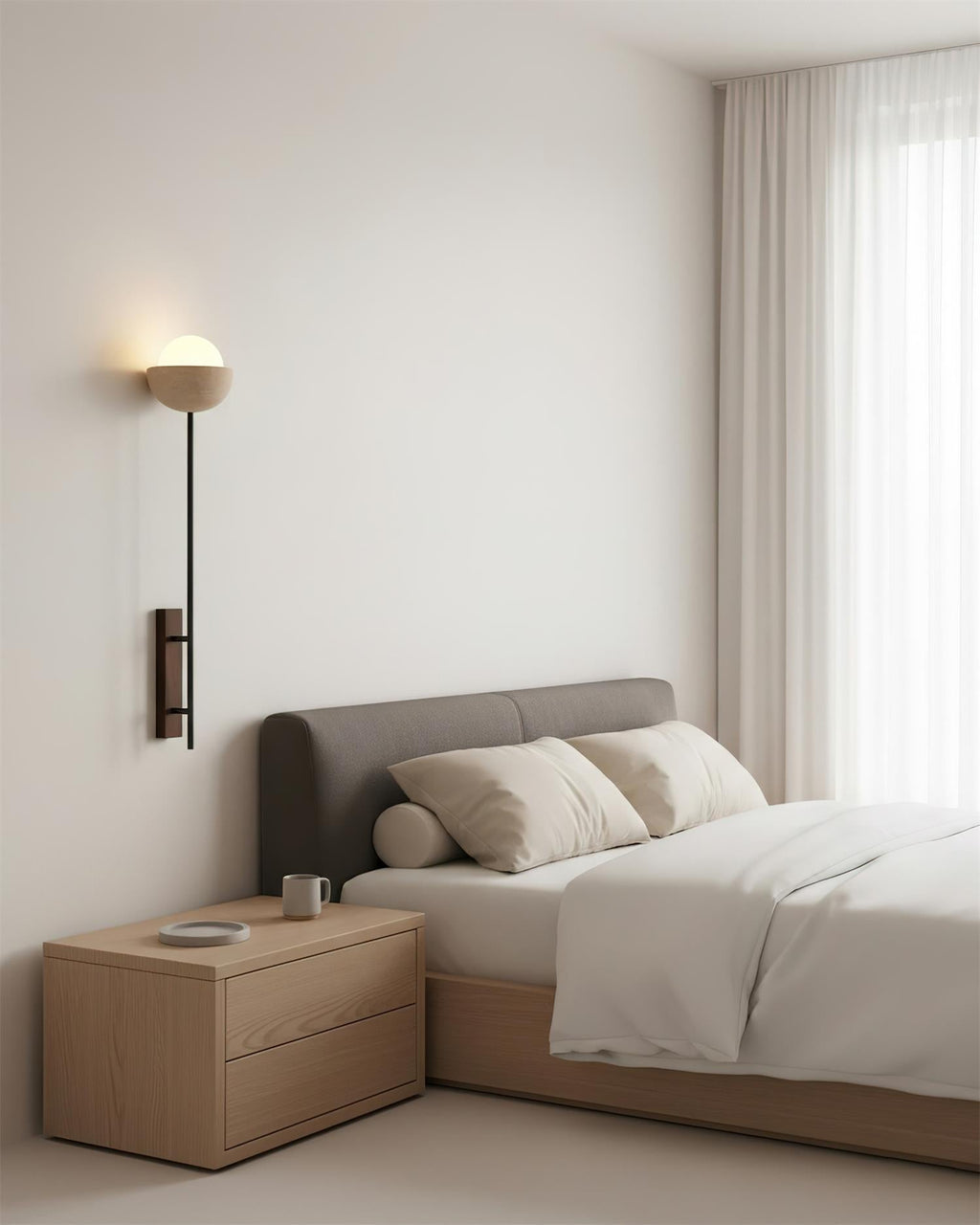 Globe Stem Travertine Wall Lamp — product view 10