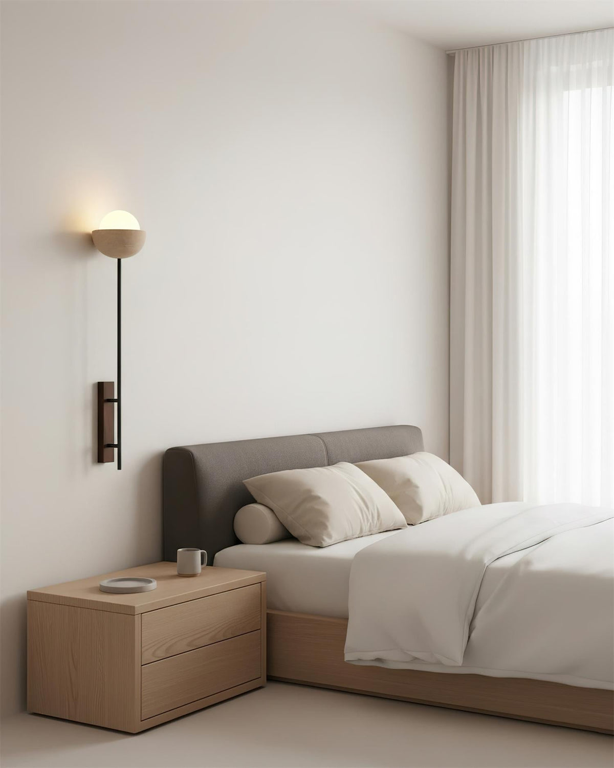 Globe Stem Travertine Wall Lamp — product view 10
