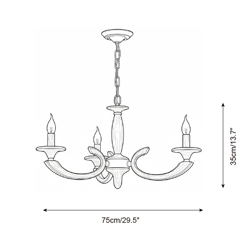 Eldric Wood Chandelier — product view 5