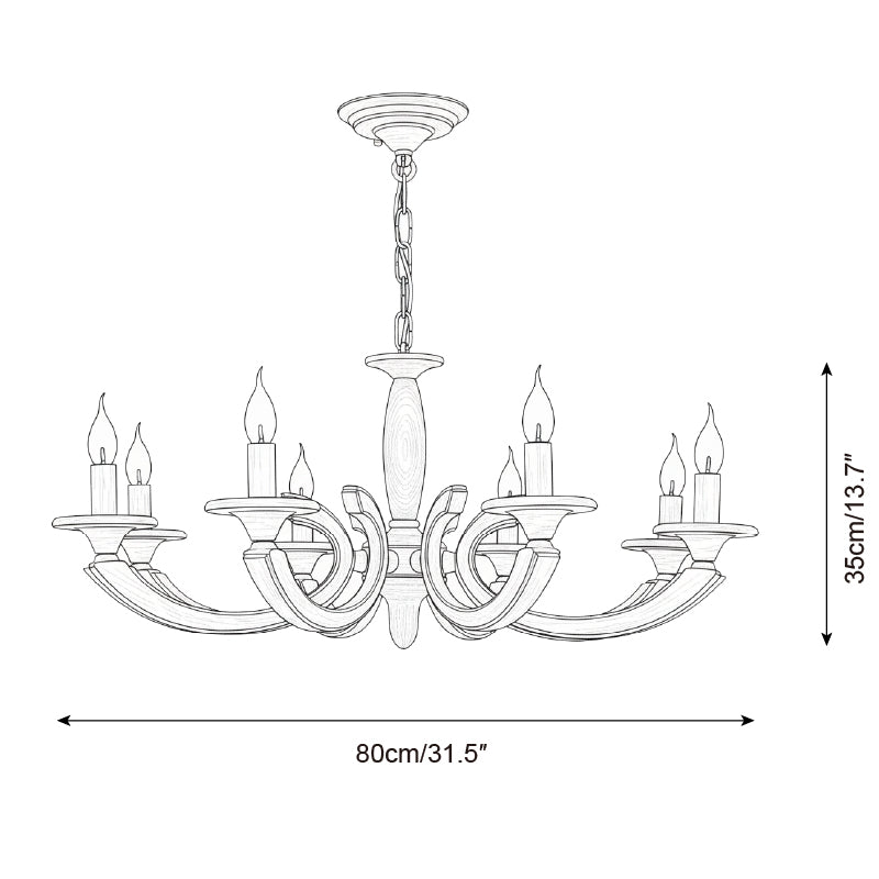 Eldric Wood Chandelier — product view 7