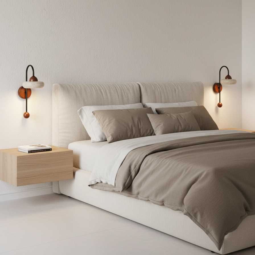 Arc Disc Travertine Wall Lamp — product view 2