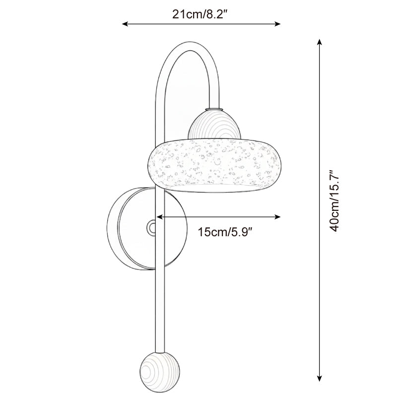 Arc Disc Travertine Wall Lamp — product view 5