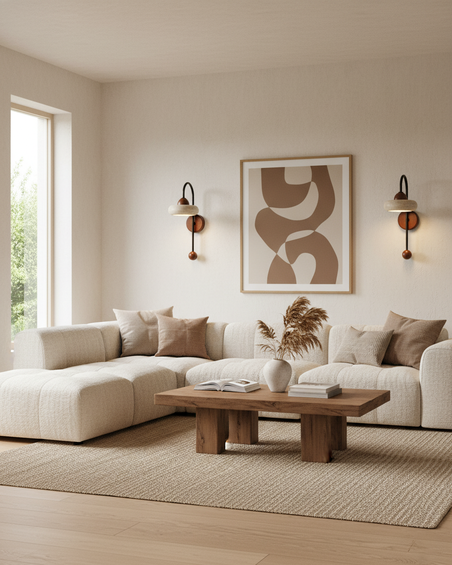 Arc Disc Travertine Wall Lamp — product view 7