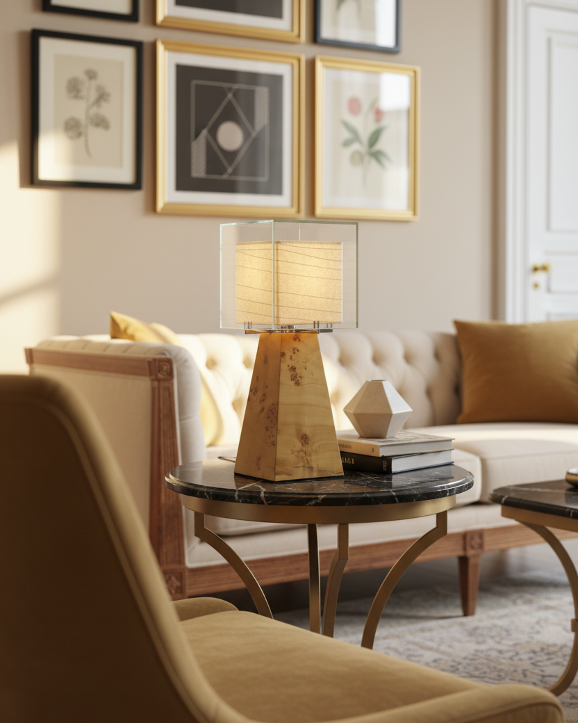 Burlspire Glass Table Lamp — product view 3