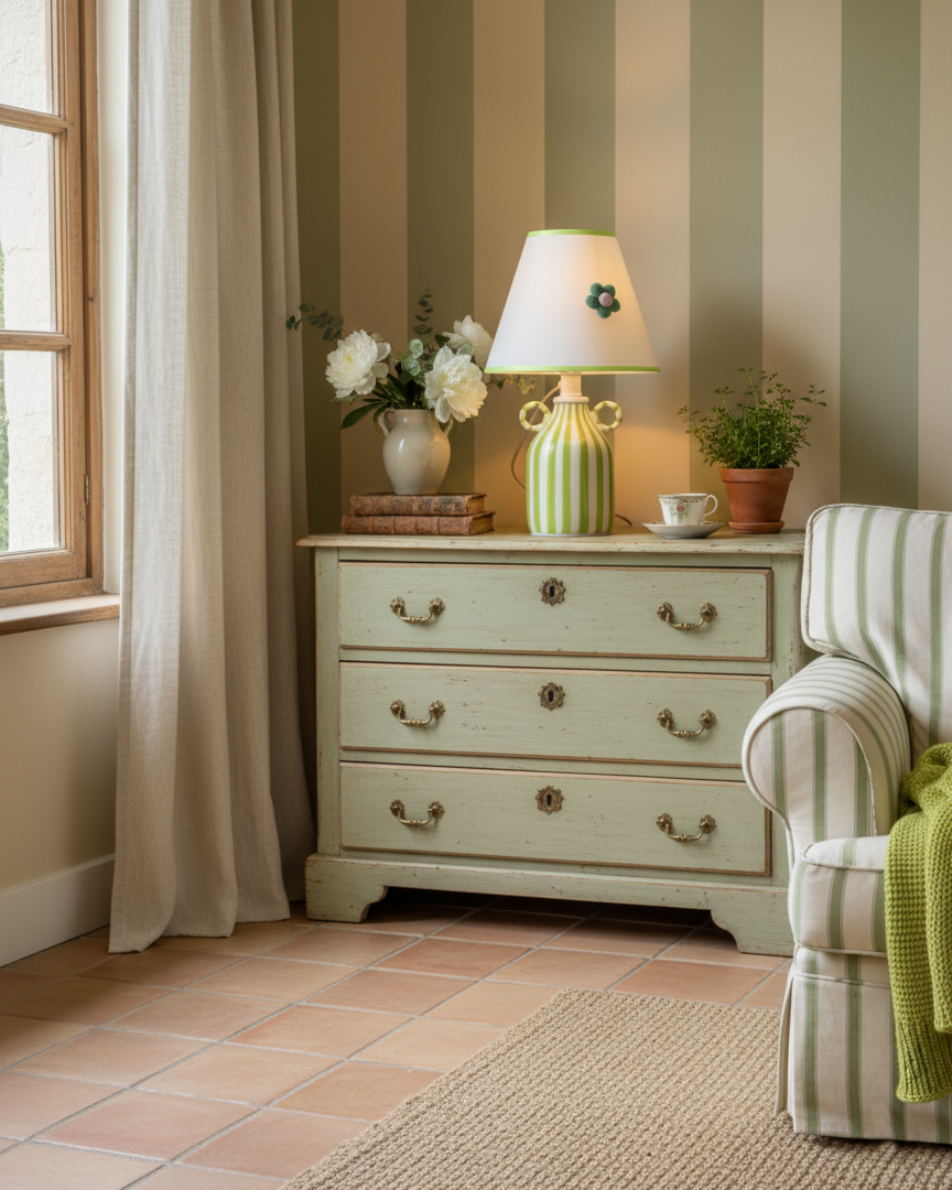 Lime Twirl Metal Table Lamp — product view 2