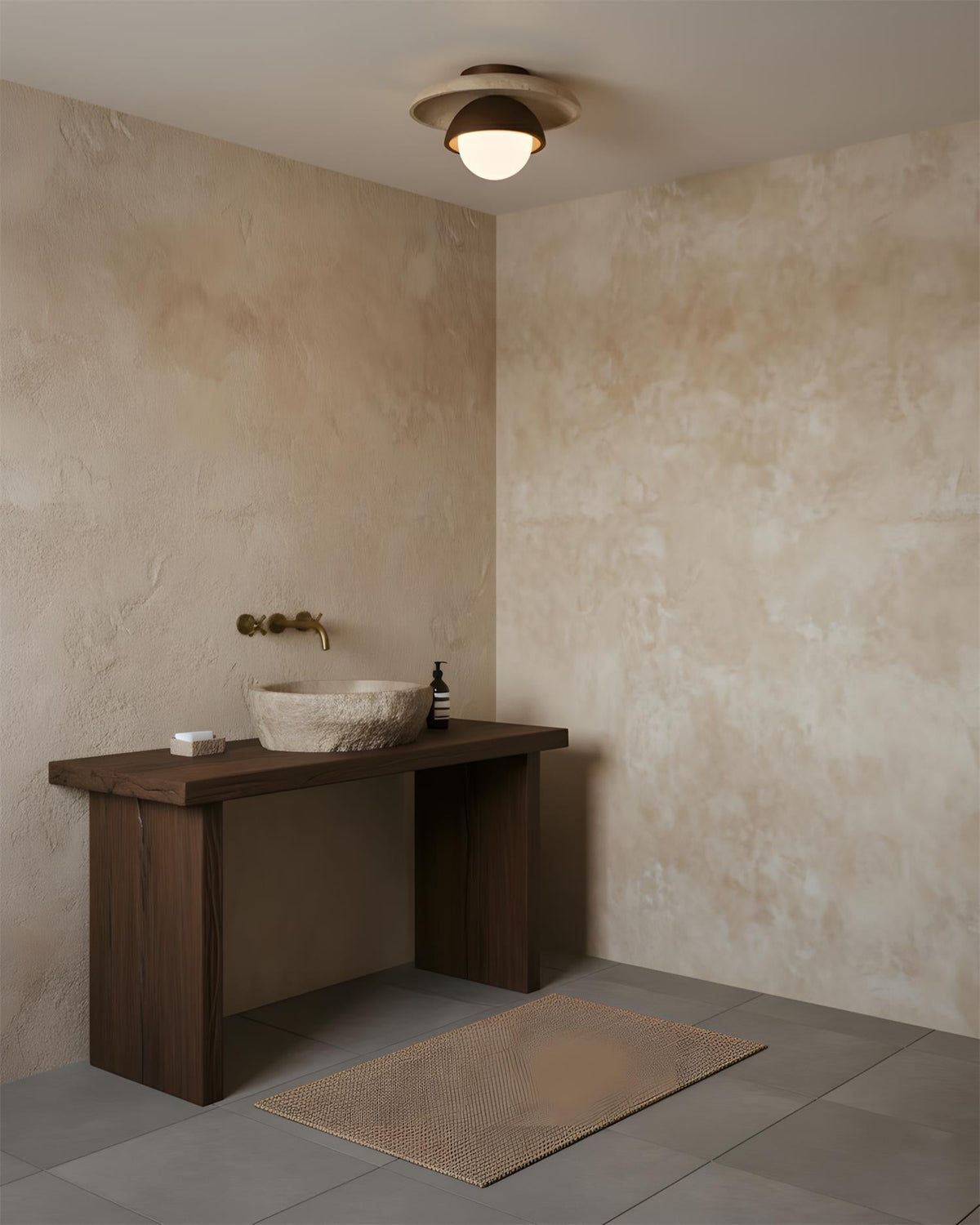 Cavara Travertine Ceiling Lamp — product view 8