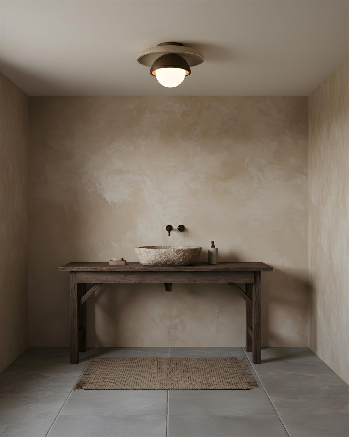 Cavara Travertine Ceiling Lamp — product view 9
