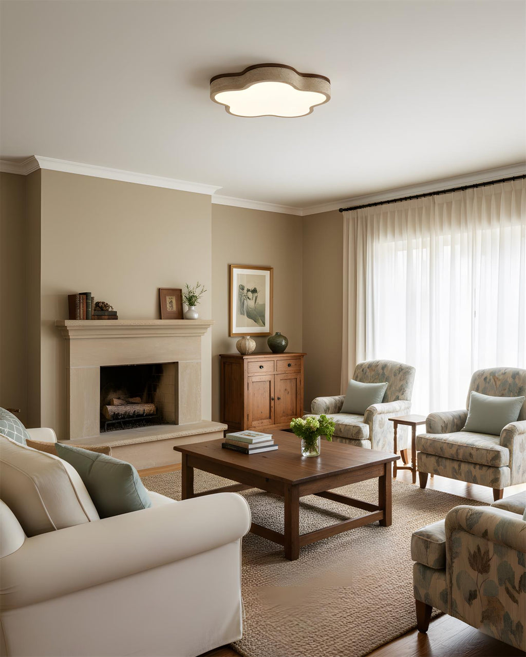 Fluffy Travertine Ceiling Lamp — product view 3