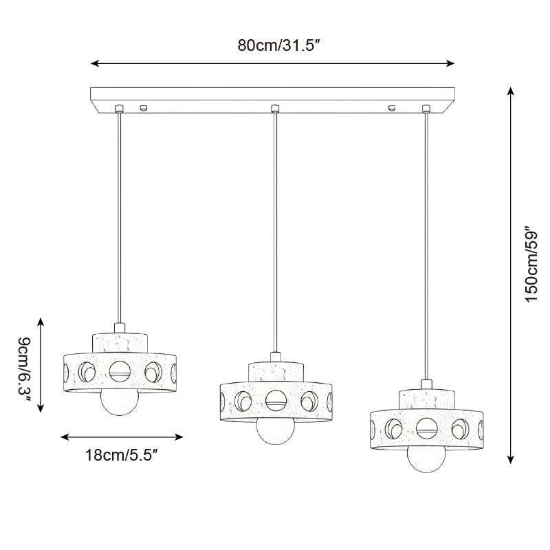 Moro Travertine Pendant Lamp — product view 6