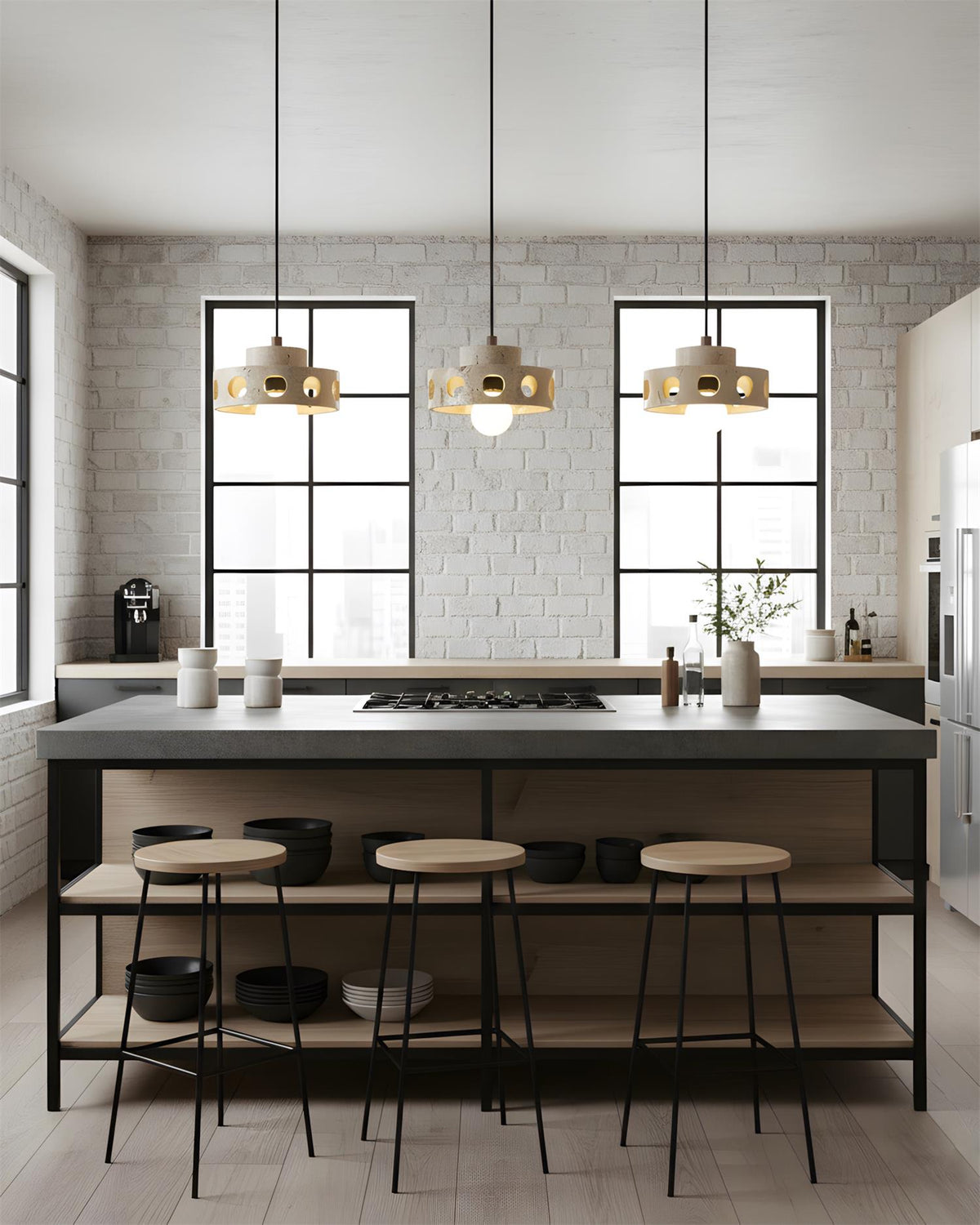 Moro Travertine Pendant Lamp — product view 7
