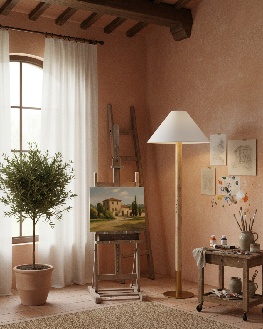 Serivon Travertine Floor Lamp — product view 8