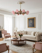 Pink Globe Glass Chandelier — product view 3