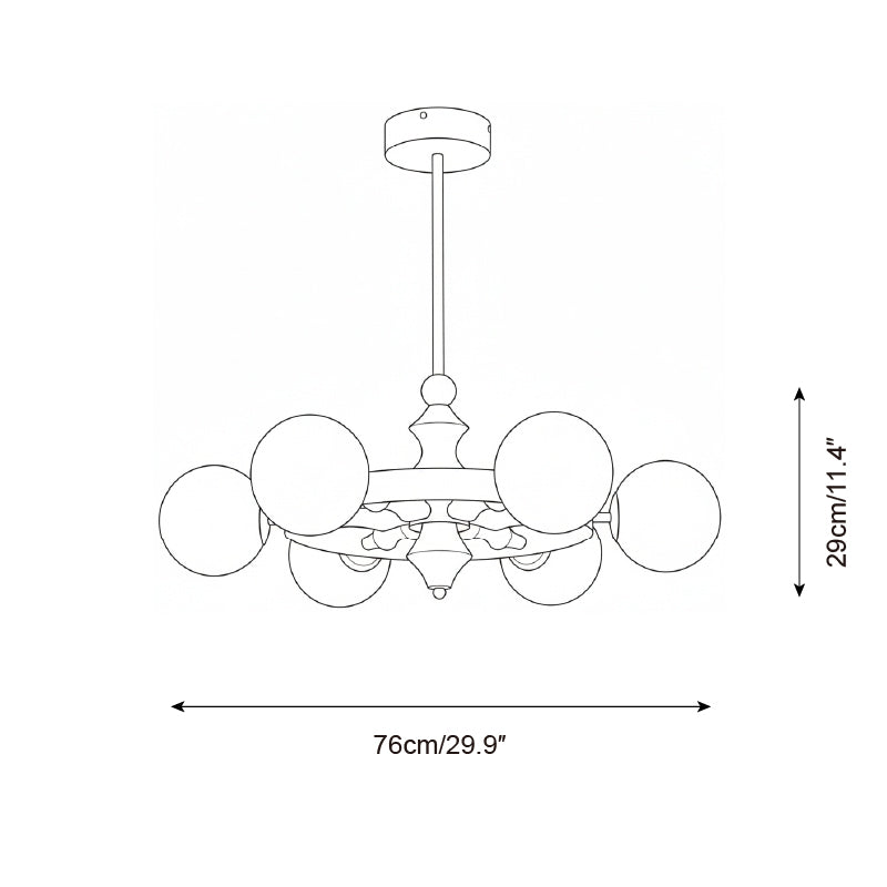 Pink Globe Glass Chandelier — product view 5