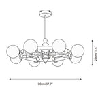 Pink Globe Glass Chandelier — product view 6
