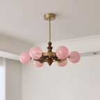 Pink Globe Glass Chandelier — product view 9