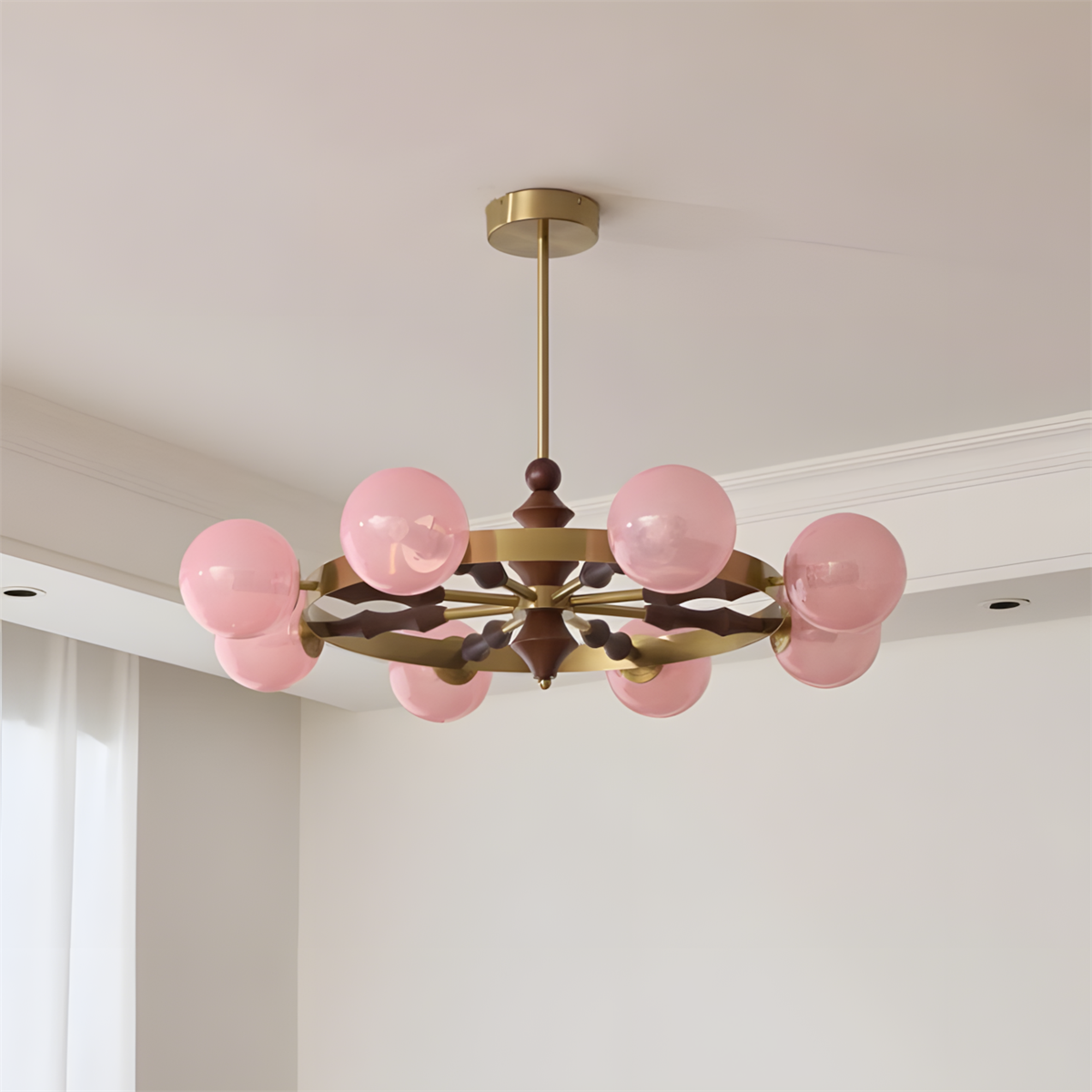 Pink Globe Glass Chandelier — product view 15