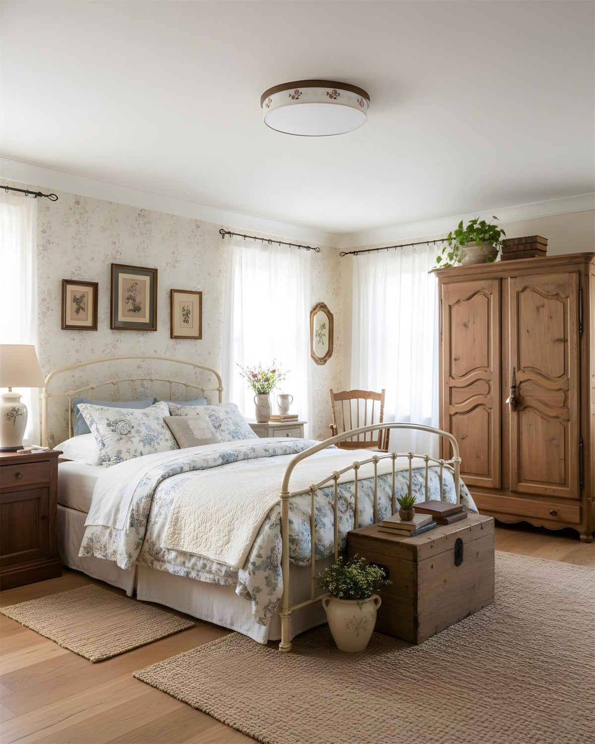 Petaline Wood Ceiling Lamp — product view 2