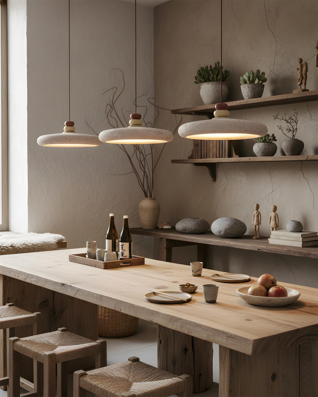 Riven Travertine Pendant Lamp — product view 3