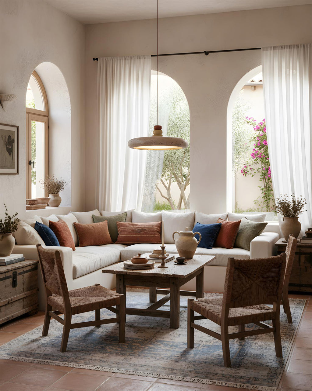 Riven Travertine Pendant Lamp — product view 10