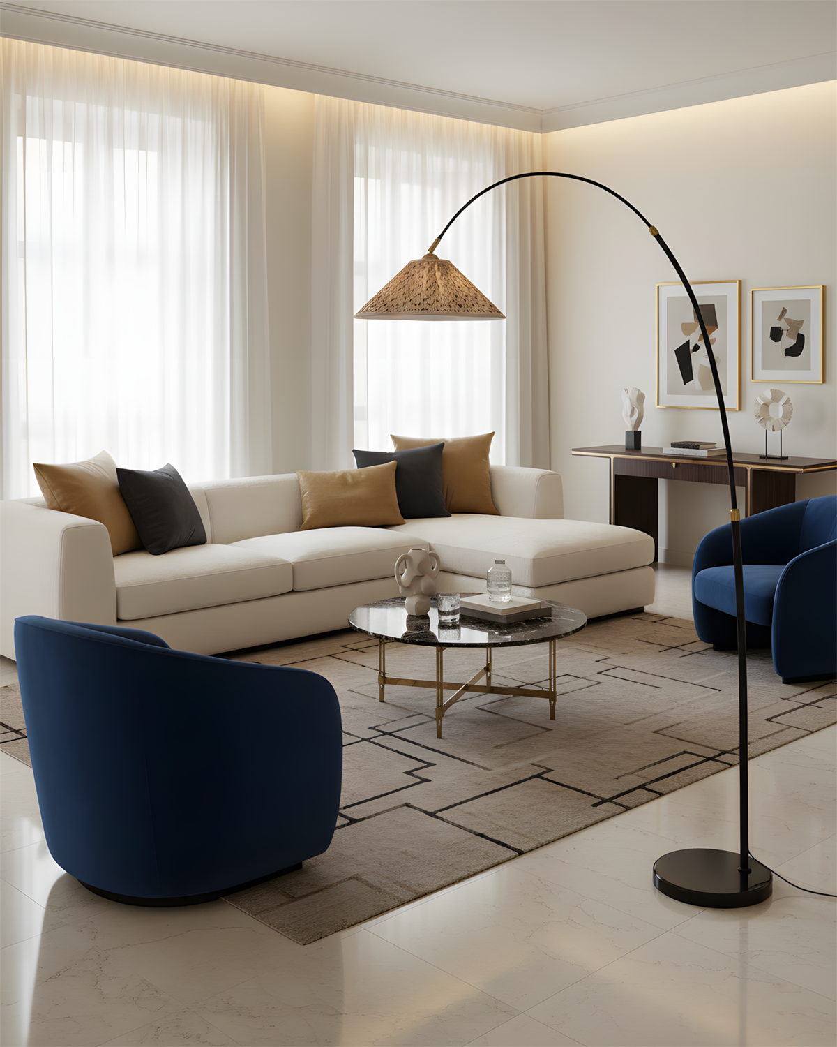 Arcadia Marble Floor Lamp — product view 2