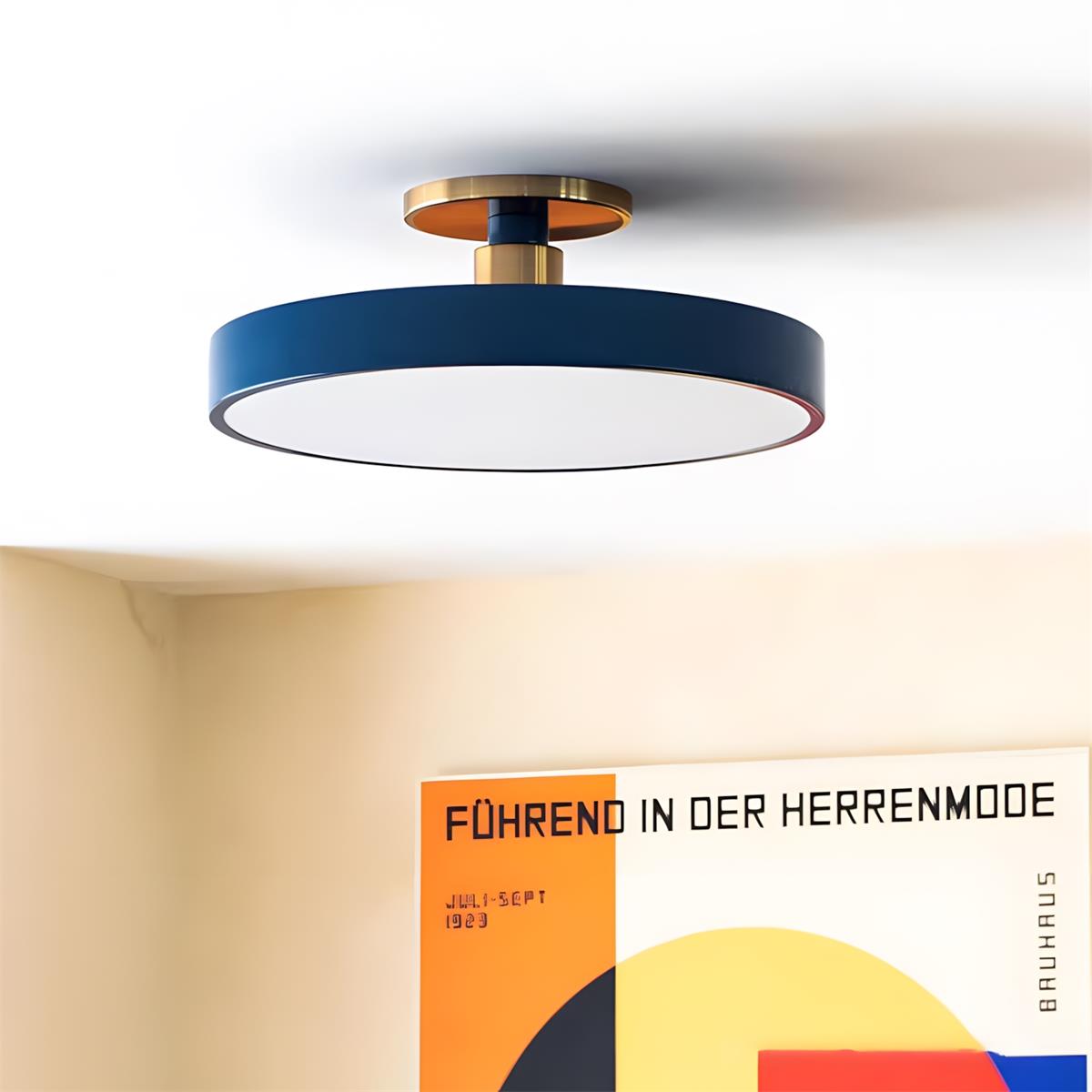 Azure Plate Metal Ceiling Lamp — product view 2