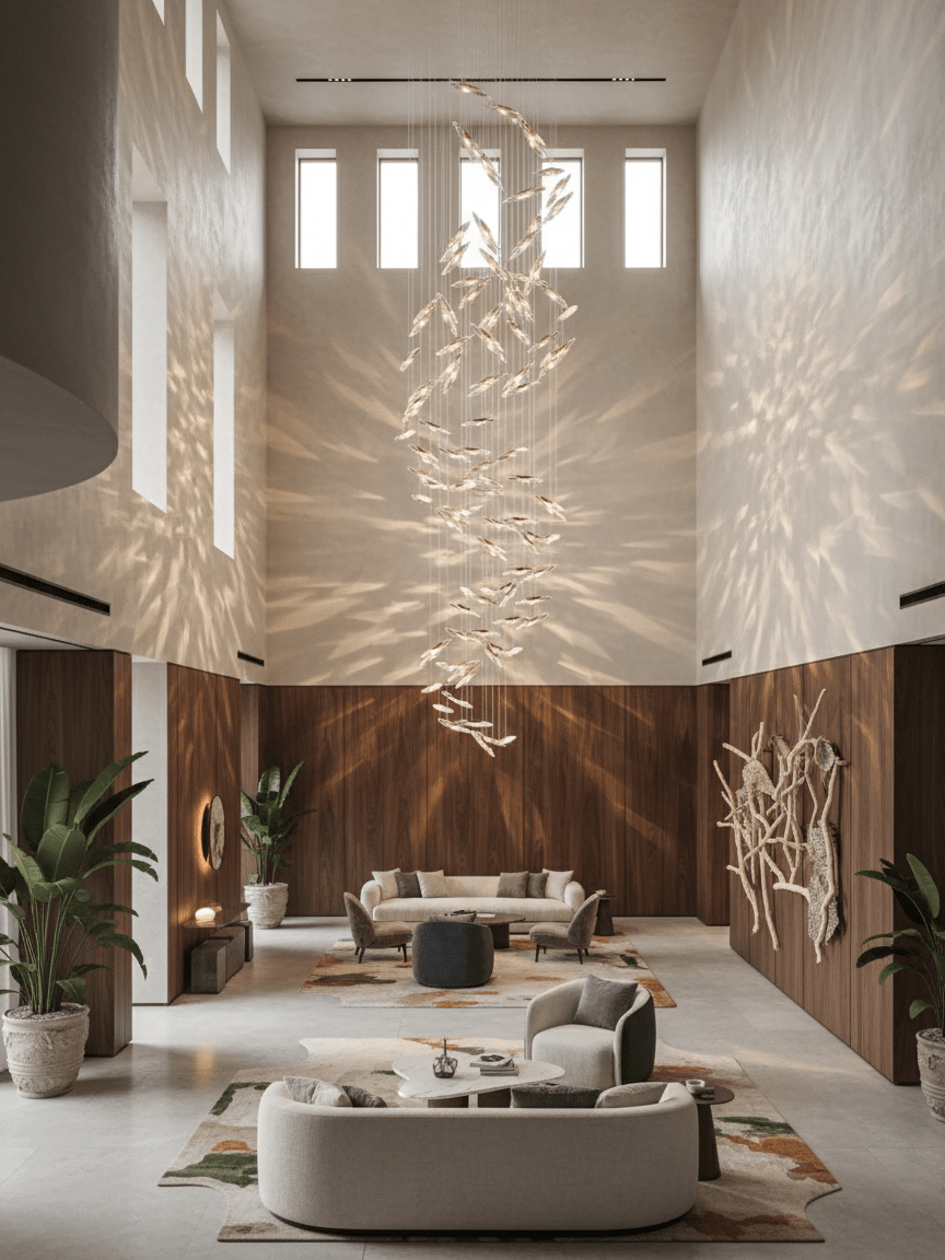 Celestial Cascade Glass Chandelier — product view 3