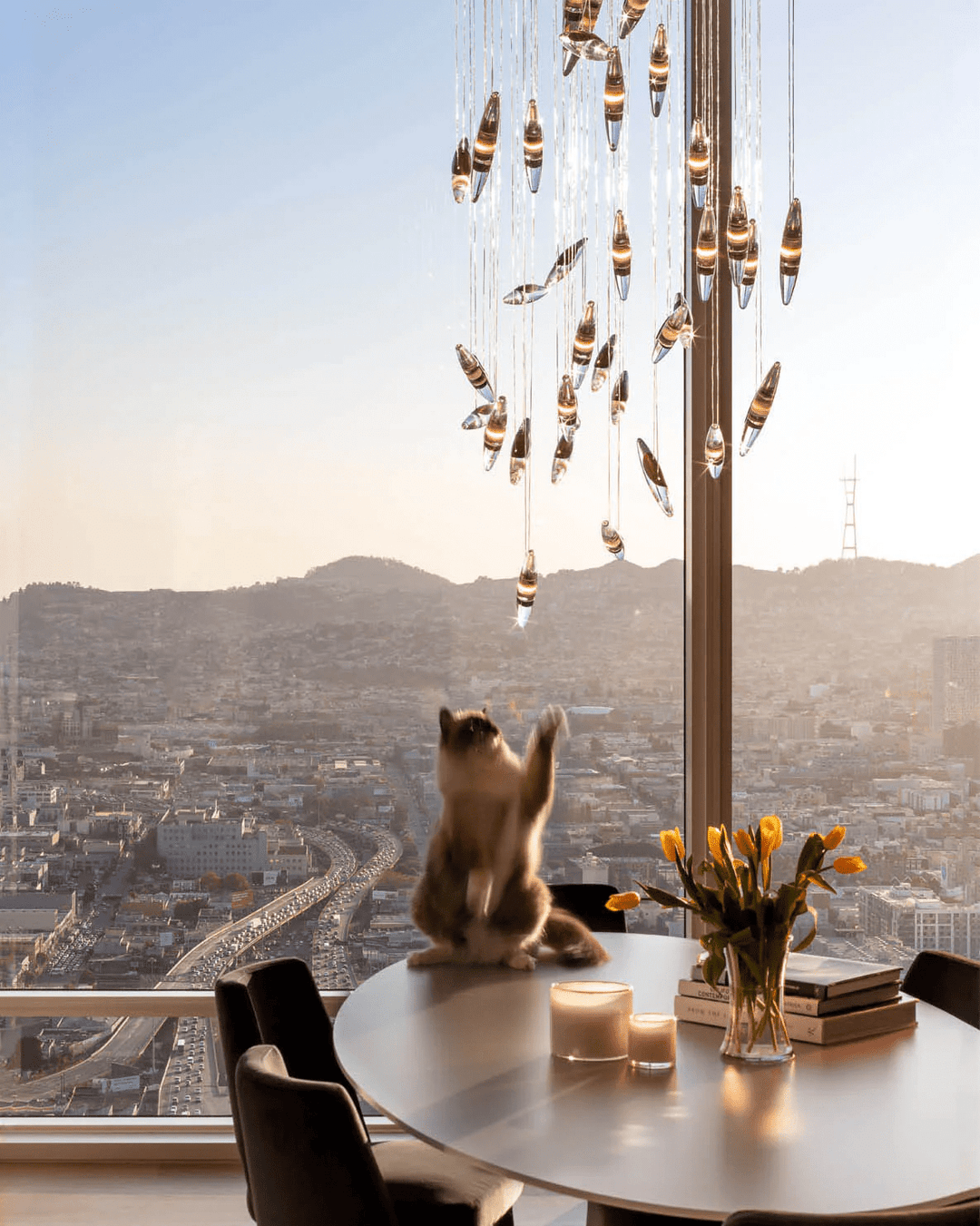 Celestial Cascade Glass Chandelier — product view 19