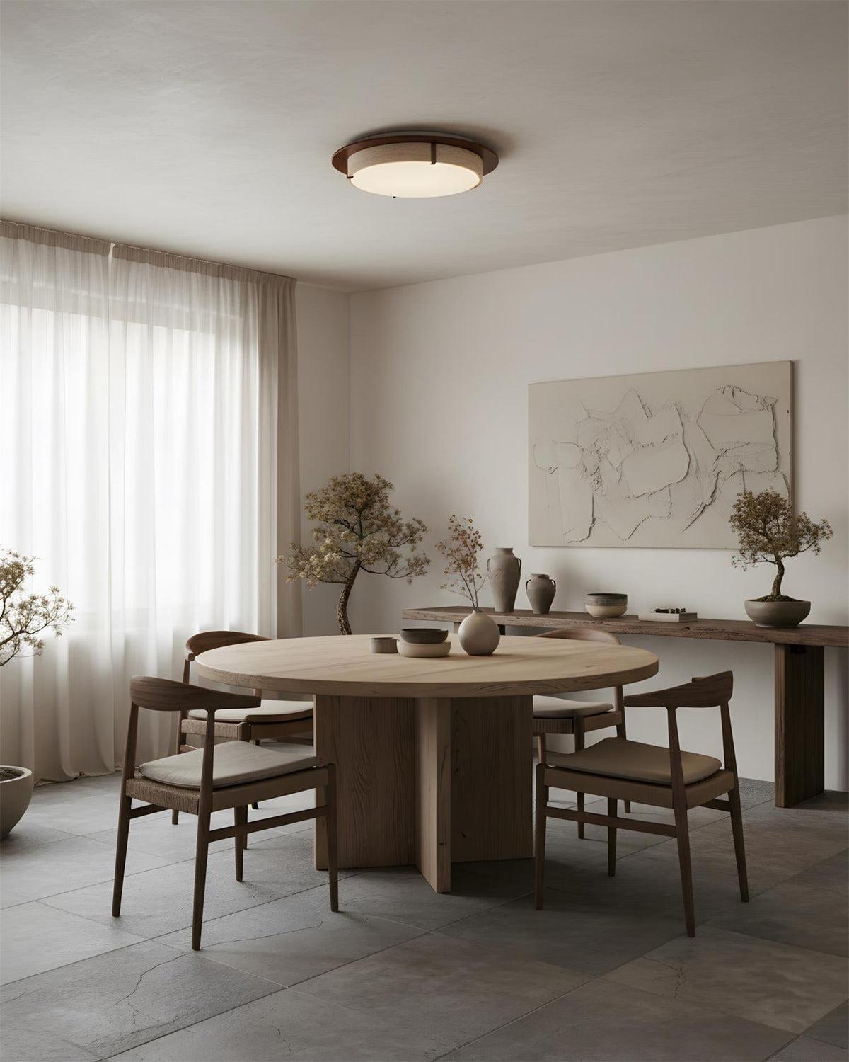 Cantera Ring Travertine Ceiling Lamp — product view 3