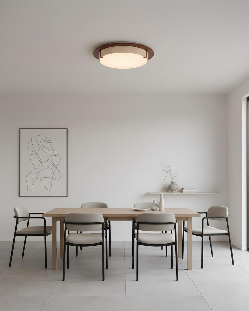 Cantera Ring Travertine Ceiling Lamp — product view 4